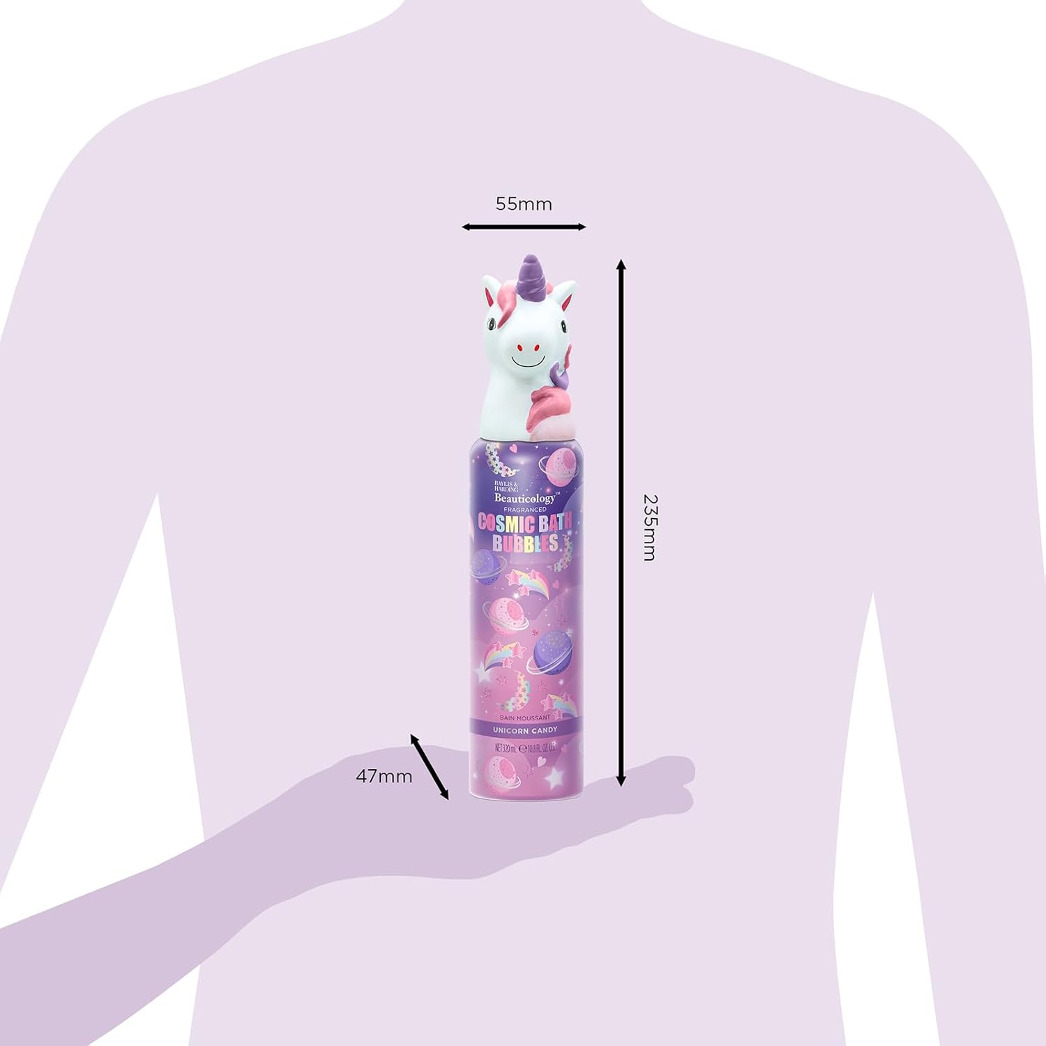 Піна для ванни з іграшкою єдиноріг Baylis & Harding Cosmic Bath Bubbles для дітей, 320 мл - Зображення 4