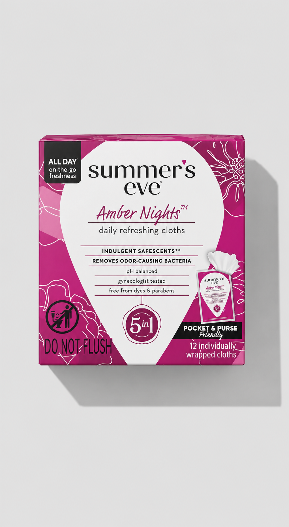 Серветки для інтимної гігієни Summer’s Eve Amber Nights, дерматологічно протестовані, 12 шт.