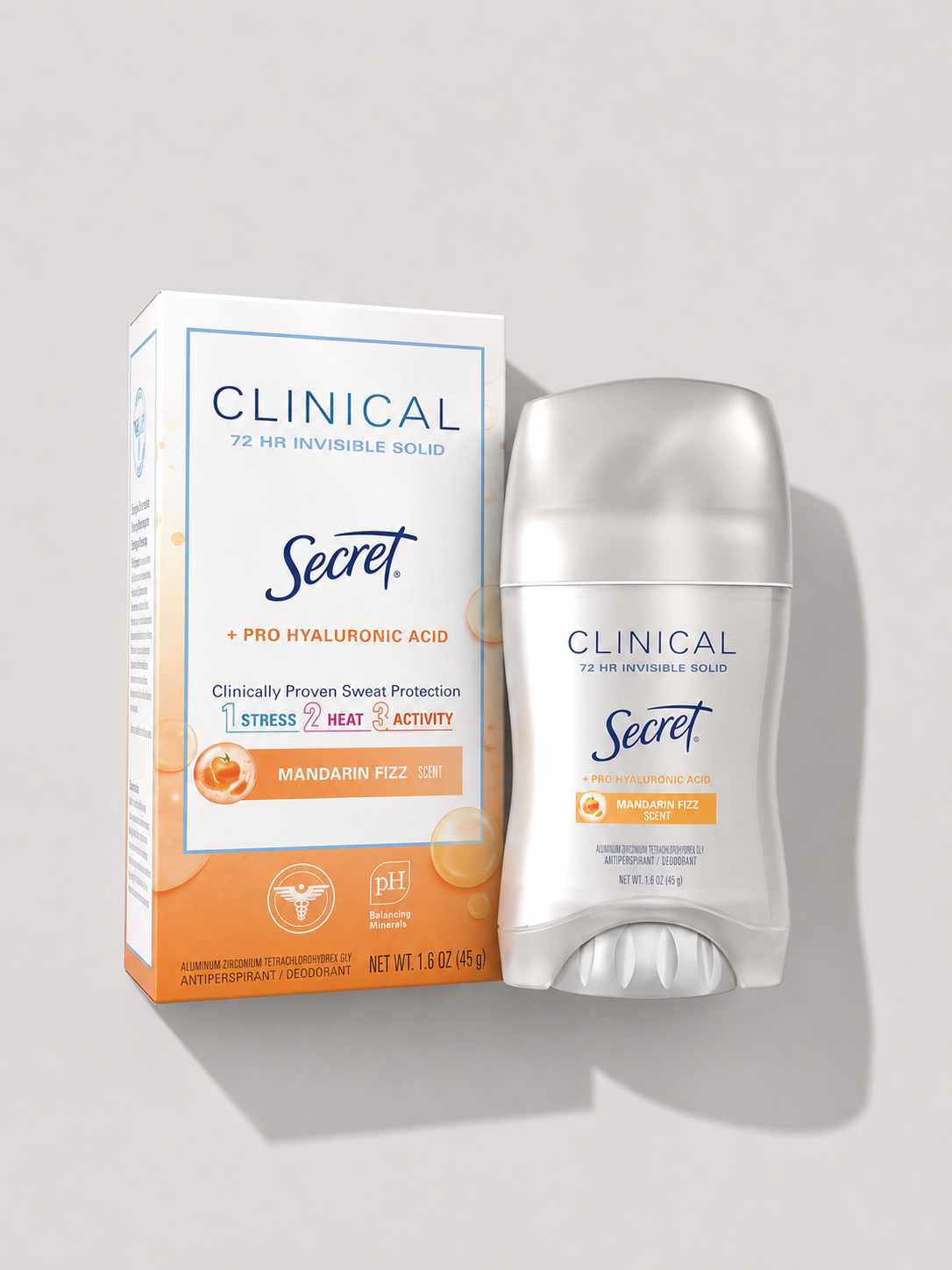 Дезодорант антиперспирант твердий Secret Clinical Mandarin до 72 часов, 45г