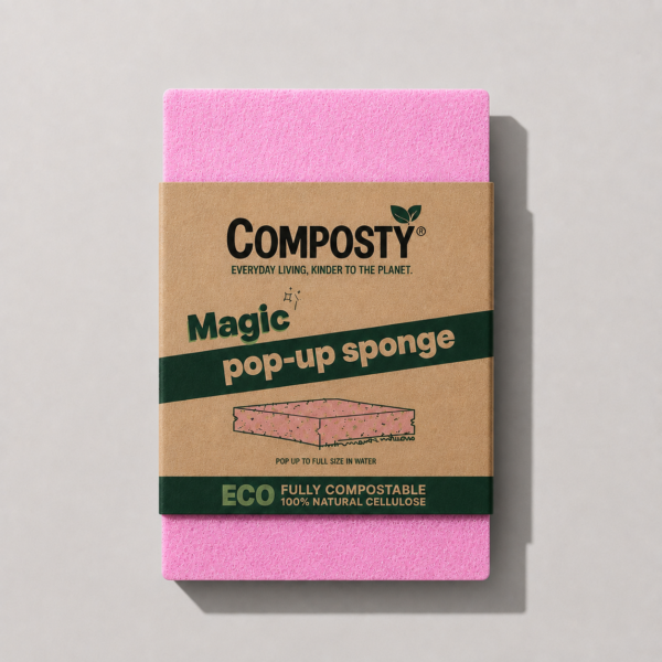 Відео товару: Magic Pop-Up Sponge — біорозкладна еко-губка без пластику, що оживає у воді 🌱 Після використання — у компост, а не на звалище, рожева